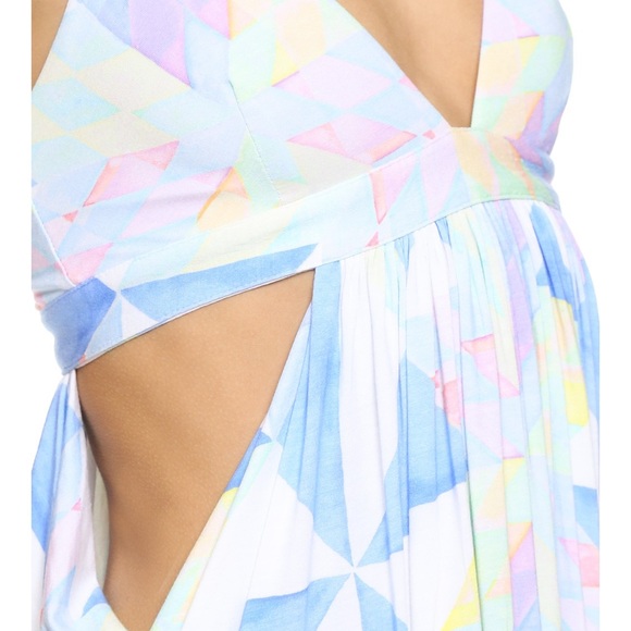 Mara Hoffman cutout turquoise white multi fractals - Picture 5 of 5